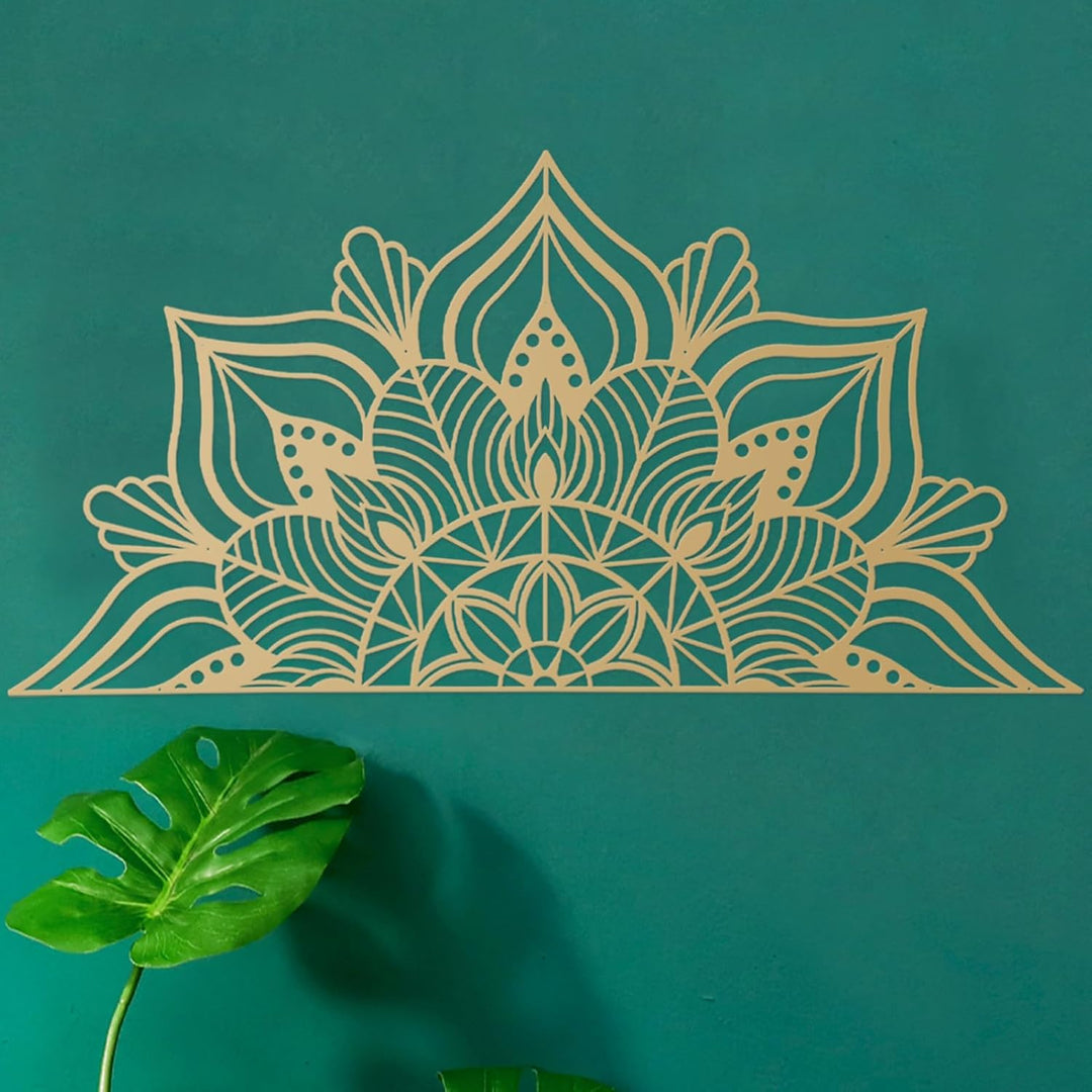 ESTART Grosse Metall-Mandala-Wanddekoration, einzigartige Lotusblumen-Wandkunst für Zuhause Schlafzi