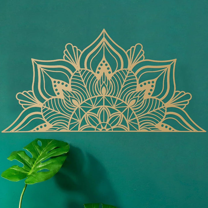ESTART Grosse Metall-Mandala-Wanddekoration, einzigartige Lotusblumen-Wandkunst für Zuhause Schlafzi