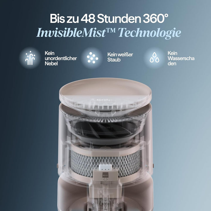 Blueair Raumluftbefeuchter DreamWell 48h Top-Fill Nebelfrei InvisibleMist Technologie – Aroma Stein
