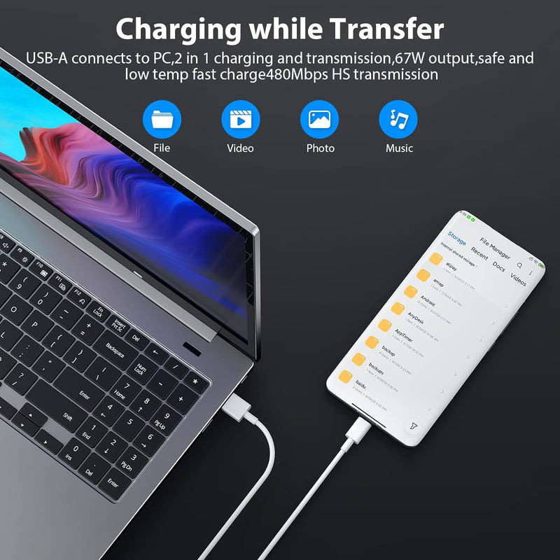 67W Turbocharge Ladegerät mit USB C Ladekabel für Xiaomi,2 Port 45W USB C Ladegerät USB Netzteile Sc