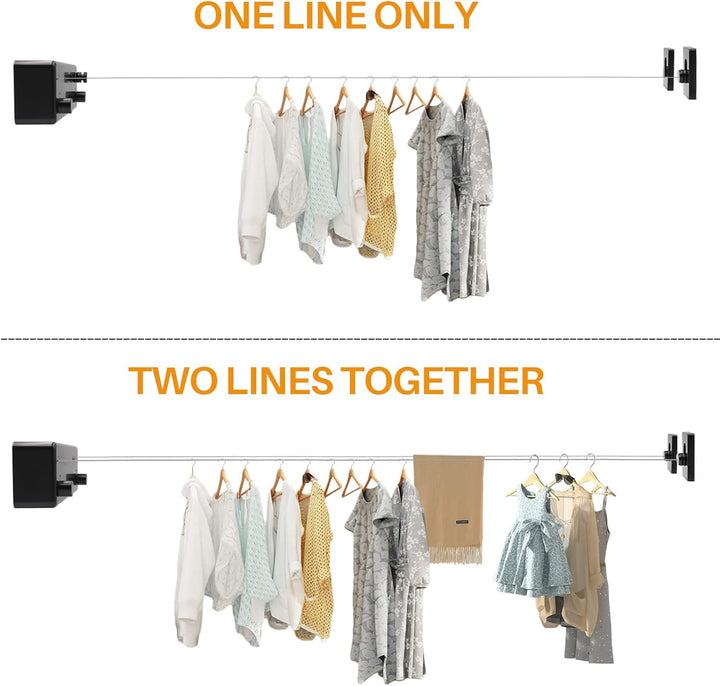 Doppelseil Einziehbare Wäscheleine Ausziehbare Waschleine Einstellbare wasserdichte Einziehbare Häng