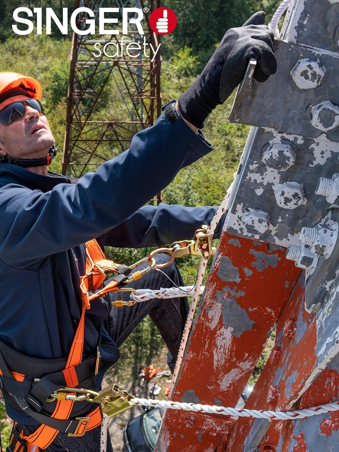 Vertisafe Dachdecker Set Sicherheitsgeschirr Absturzsicherung 10m Seil Dämpfer