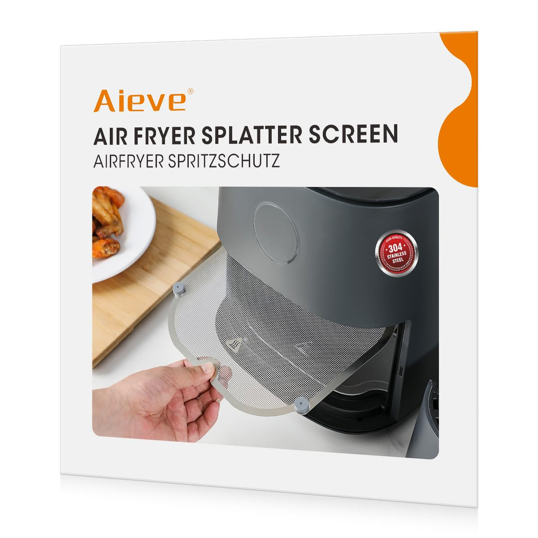 AIEVE Edelstahl Spritzschutz Feinmaschiger Fettspritzschutz kompatibel mit COSORI XXL 4,7 L und Ninj