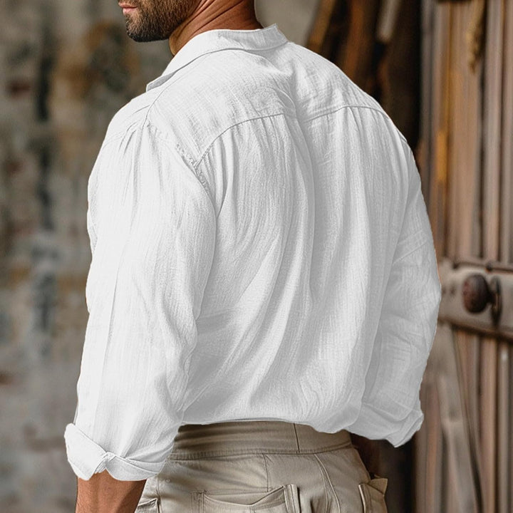 Steampunk Herren, Wikinger Cosplay Mittelalter Hemd Langarm Schwarz Leinen Shirt 4XL Römer Sommerhem