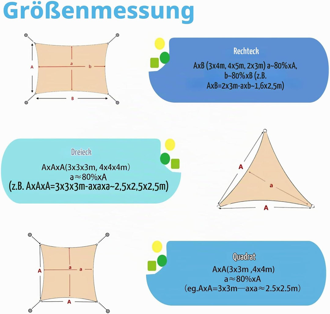 Sonnensegel 3x4m, Sonnenschutz Wasserdicht Windschutz Sonnensegel UV Schutz 99% Sunsegel mit Ösen Sc