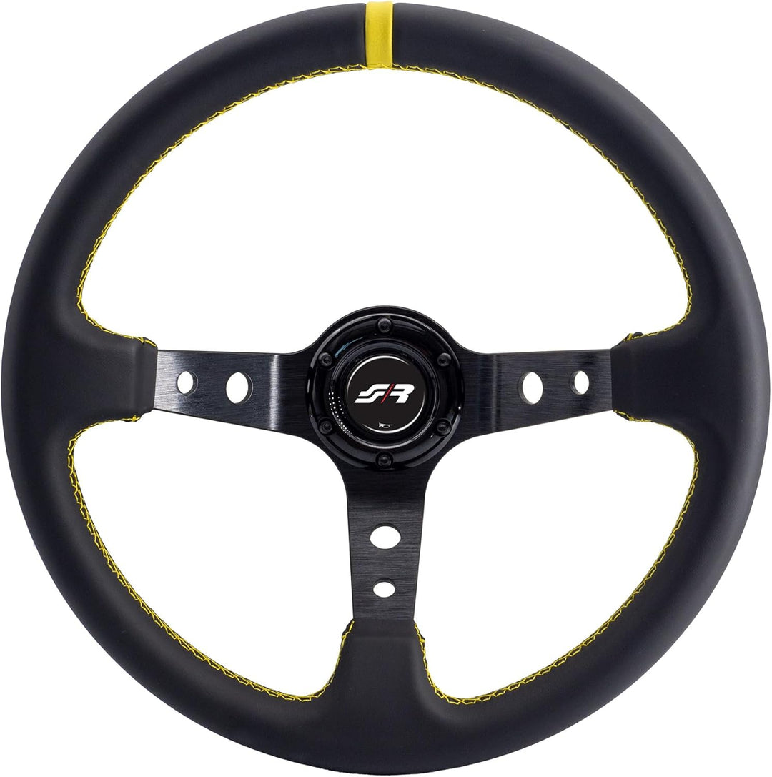 Simoni Racing SPEC Sport Steering Wheel Special, Schwarz Gelb Seams