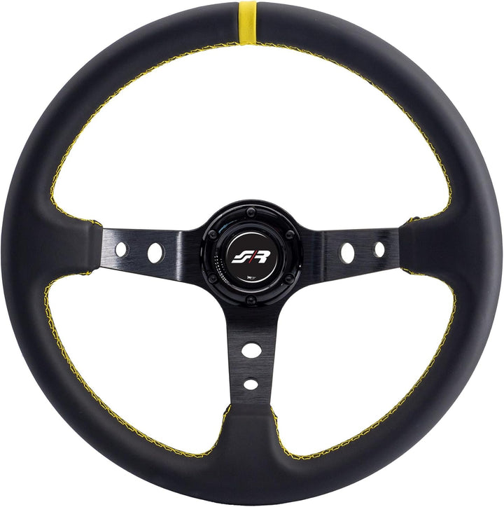 Simoni Racing SPEC Sport Steering Wheel Special, Schwarz Gelb Seams