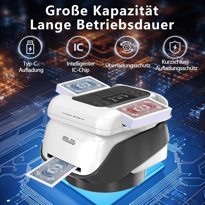Automatische Kartenmischer und Kartensender mit 4 Kabellosen Kartengebertasten,360° Drehung für 1–3