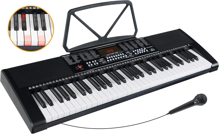 McGrey LK-6120-MIC Keyboard Set - Einsteiger-Keyboard mit 61 Leuchttasten - 255 Sounds und 255 Rhyth