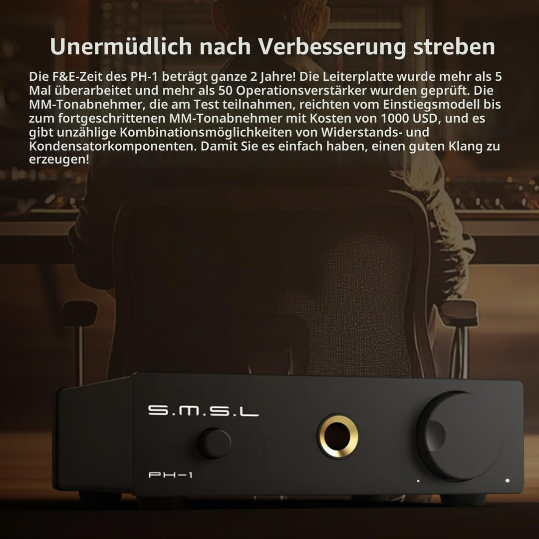 SMSL PH-1 MM Phono Vorverstärker, Phono Verstärker Für Plattenspieler Phonograph Aktive Lautsprecher