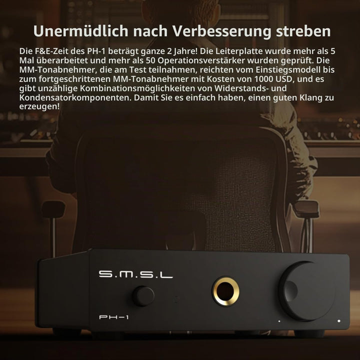 SMSL PH-1 MM Phono Vorverstärker, Phono Verstärker Für Plattenspieler Phonograph Aktive Lautsprecher