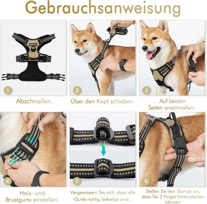 rabbitgoo Hundegeschirr Mittelgrosse Hunde, Anti Zug Geschirr mit Kontrolle, No Pull Verstellbar Hun