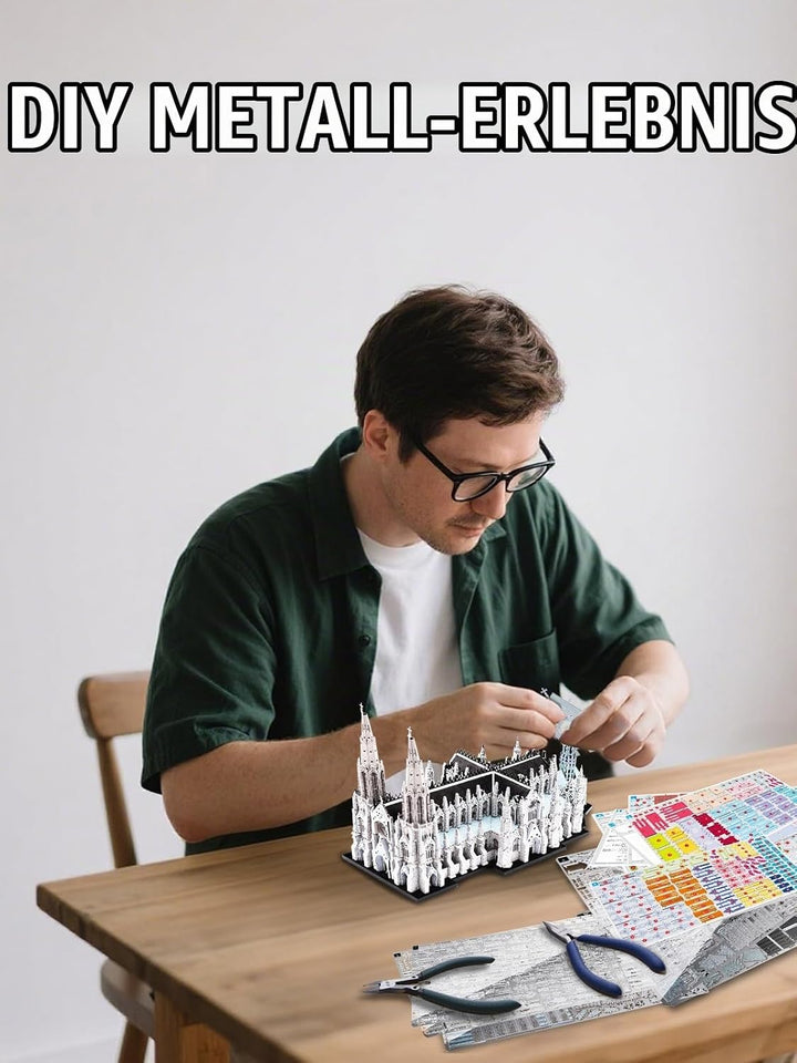 Piececool 3D Puzzle Architecture, 3D Puzzle Pierecool für 340 Edelstahl, Ganzes, 1:1 Wiederherstelle