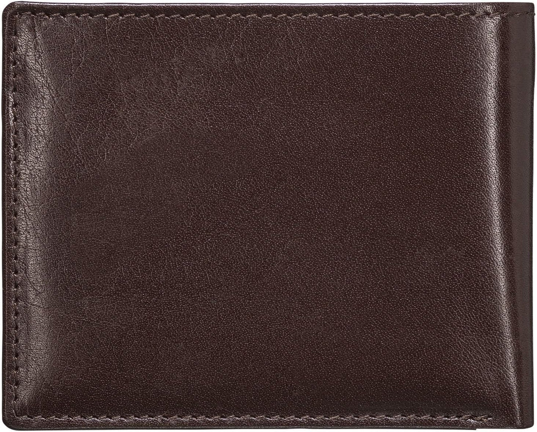 Geldbeutel Männer Leder Querformat Braun mit Münzfach - Red Baron Portemonnaie Geldbörse Herren klas