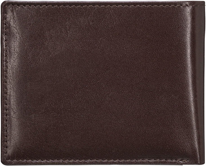 Geldbeutel Männer Leder Querformat Braun mit Münzfach - Red Baron Portemonnaie Geldbörse Herren klas