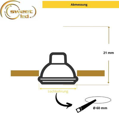 Sweet Led 4x flache Einbauleuchte 230V IP44 - Möbeleinbauleuchte 3,5W LED - Badleuchte Einbauspot ru