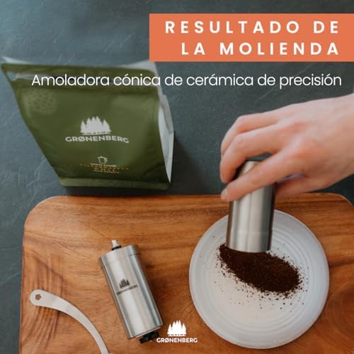Groenenberg Spar Set 1 | French Press Thermo 320ml + Kaffeemühle manuell | Edelstahl Kaffeepresse Ka