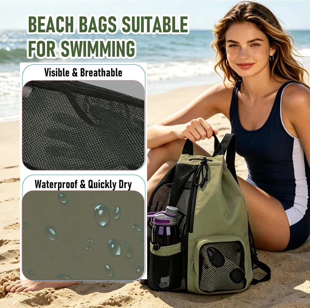 Schwimmbeutel Wasserdicht Kinder, Swimming Bag, Tasche Schwimmunterricht Kinder, Mesh Schwimmrucksac