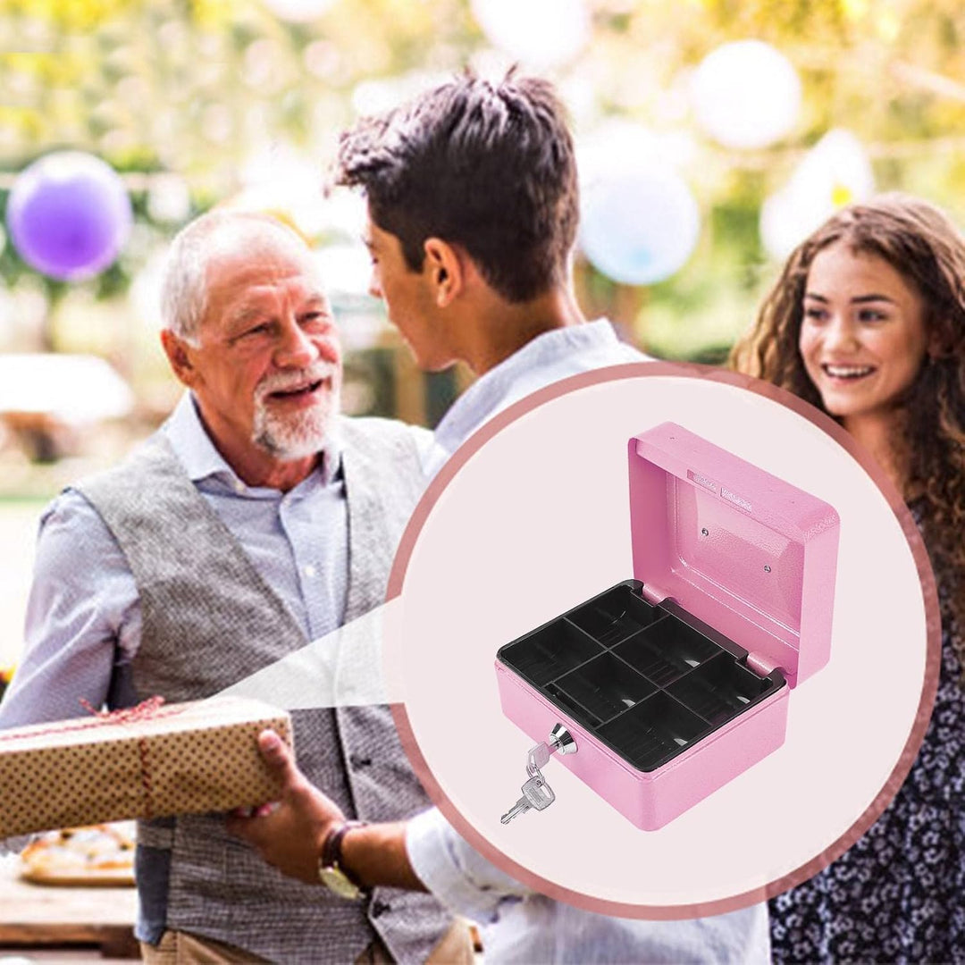 Feuerfeste wasserdichte Box mit Schlüsselschloss, Tragbare Mini Tragbarer Safe Stahl Petty Abschlies