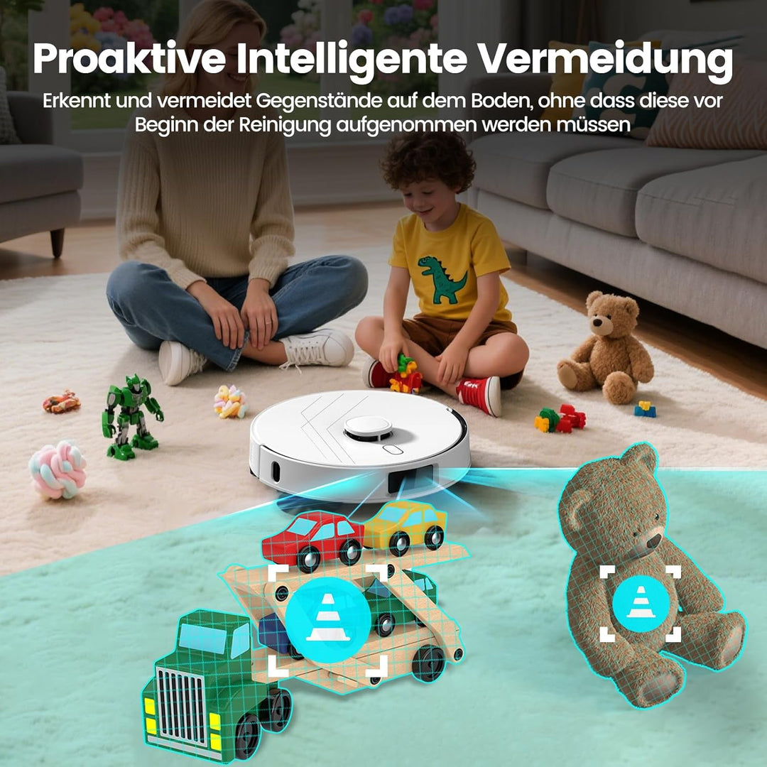 T30+ Saugroboter mit Wischfunktion, Staubsauger Roboter mit Absaugstation 3.5L, 12000Pa Saugkraft, R