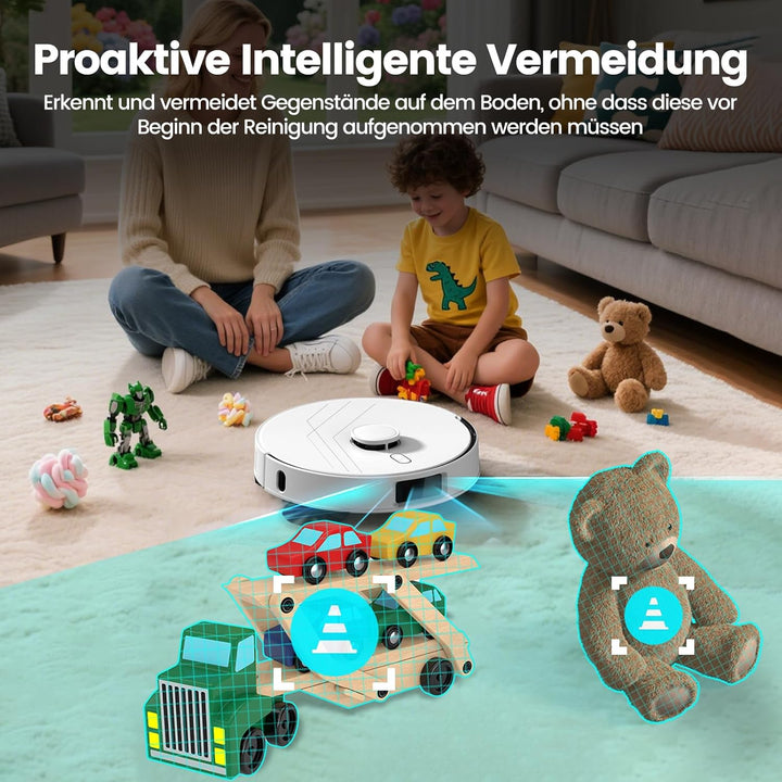 T30+ Saugroboter mit Wischfunktion, Staubsauger Roboter mit Absaugstation 3.5L, 12000Pa Saugkraft, R