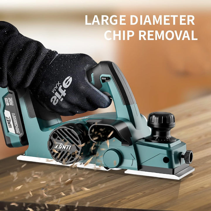 DNTI Professional Akku-Hobel 20 V Brushless 82 mm Hobelbreite bis 2 mm Spantiefe Akku-Randhobel bürs