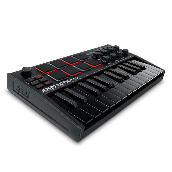 AKAI Professional MPK Mini MK3 – 25-Tasten USB MIDI Keyboard Controller, 8 hintergrundbeleuchtete Dr