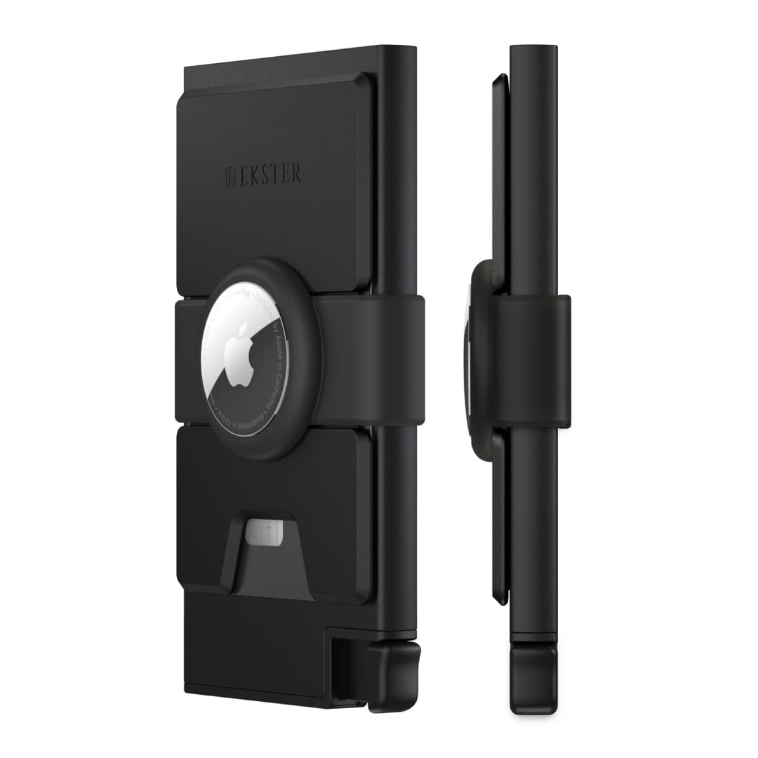 Ekster AirTag-Kartenhalter aus Aluminium, Schwarz, Minimalistisch, Schwarz