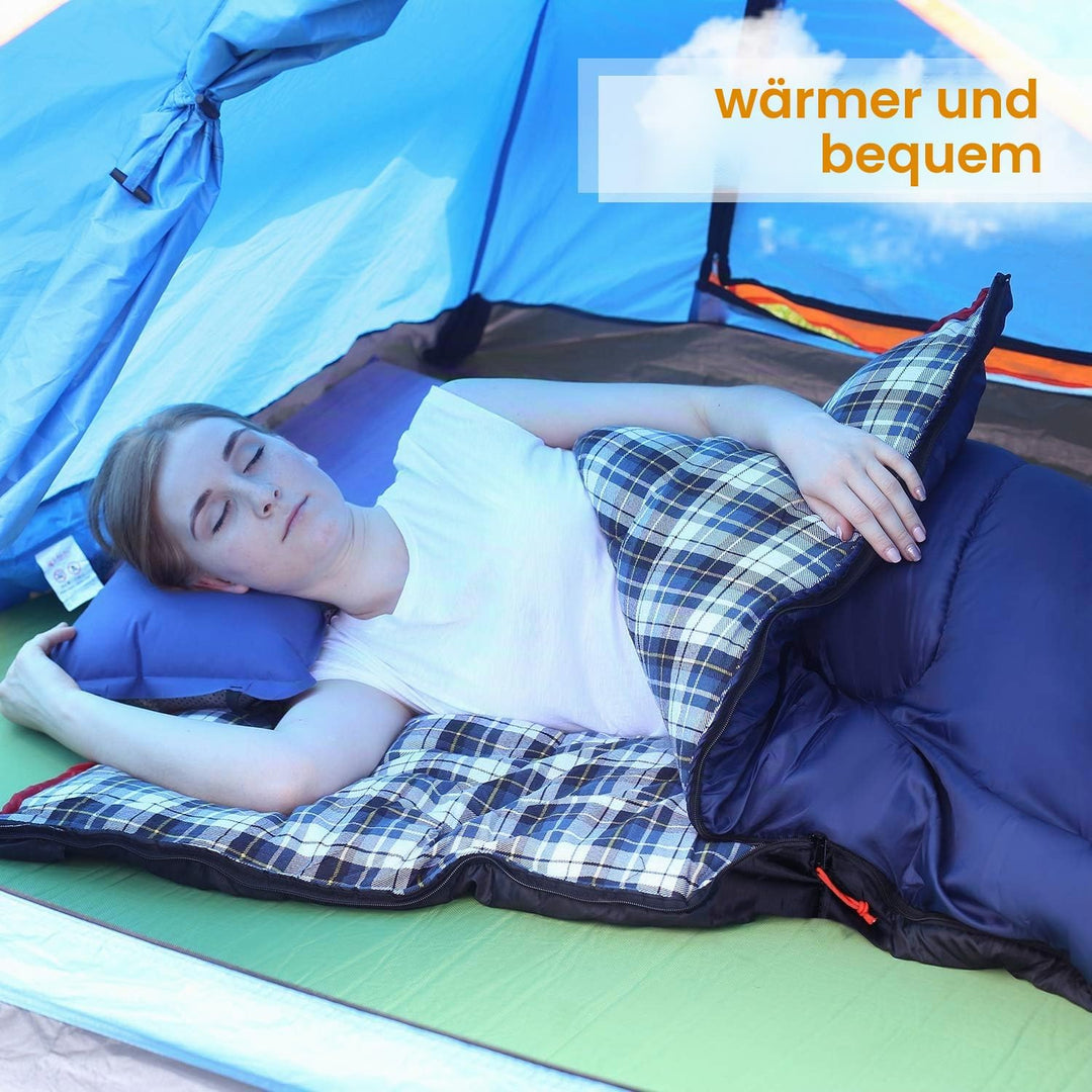 REDCAMP Cotton Flannel Sleeping Bag for Camping Backpacking, Adults Cold Weather Envelope Sleeping B