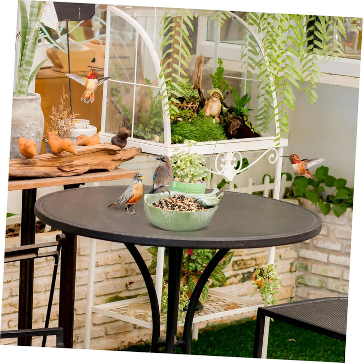 Hemoton Vogeltränke Keramikschale Wildfinken Vogelfutterstation Wasserbäder für Garten Aussen Hof De