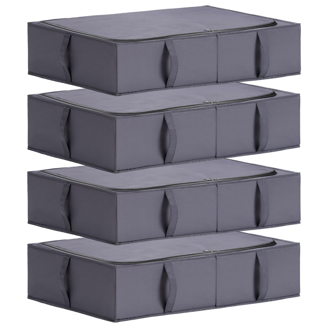 TYEERS Unterbett Aufbewahrungsbox mit Deckel, Strapazierfähiger Stoff, Waschbar, Zusammenklappbar, B