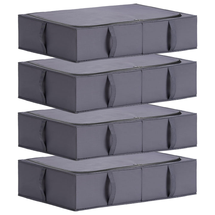 TYEERS Unterbett Aufbewahrungsbox mit Deckel, Strapazierfähiger Stoff, Waschbar, Zusammenklappbar, B