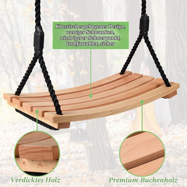 Schaukel Holz Erwachsene Kinder Brettschaukel Spielplatz Garten Schaukel Kinderschaukel mit Höhenver