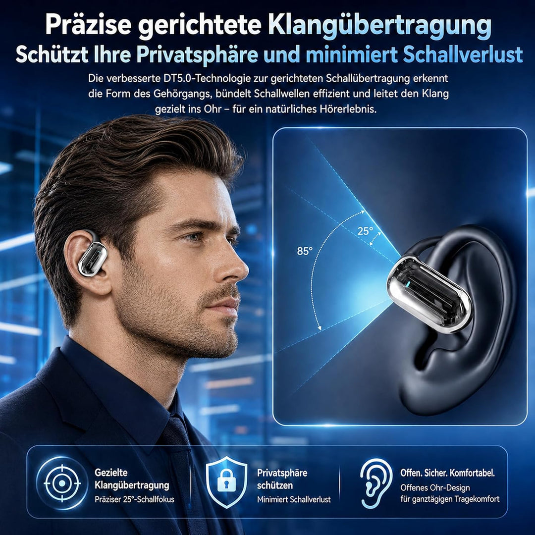 KI-Übersetzungskopfhörer, 144 Sprachen Echtzeit-Übersetzung, Bluetooth 6.1 | 90 Stunden Akkulaufzeit