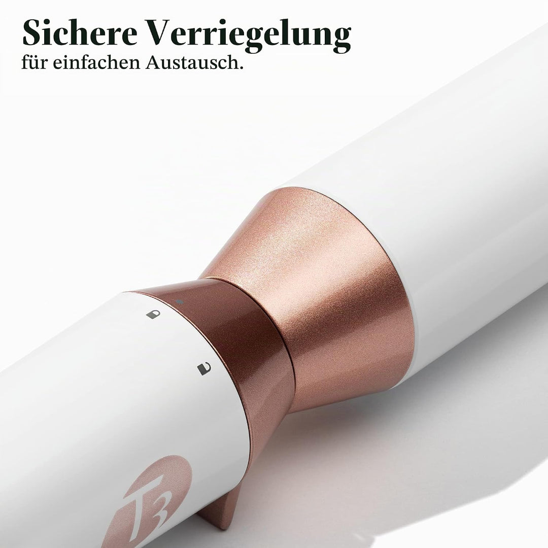 T3 Austauschbare Lockenstab - und Stylingaufsätze Voluminöse Locken 38mm Wechselclip Lockenstab Barr