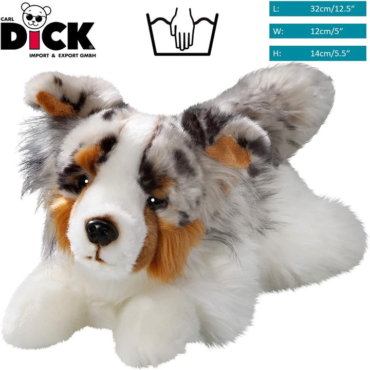 Carl Dick Australischer Schäferhund liegend, Hund, Plüschtier, Kuscheltier ca. 30cm 3477 Ash - Grau-