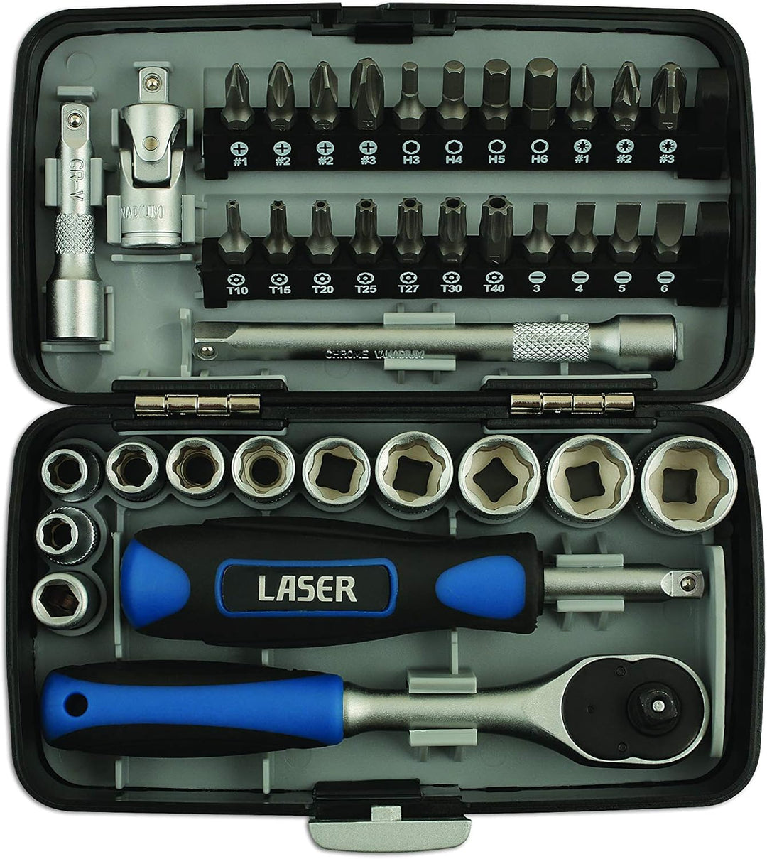 Laser 5960.0 Einsatz und Bits, Satz, 1/4 Zoll Antrieb, 38-Teilig