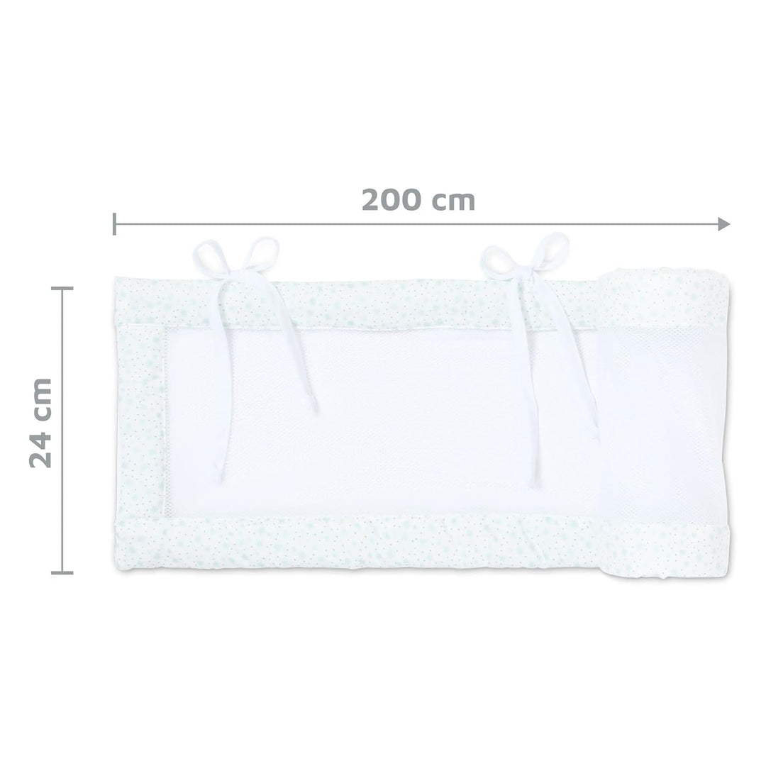 babybay Nestchen Mesh passend für Modell Boxspring XXL, weiss Glitzersterne mint