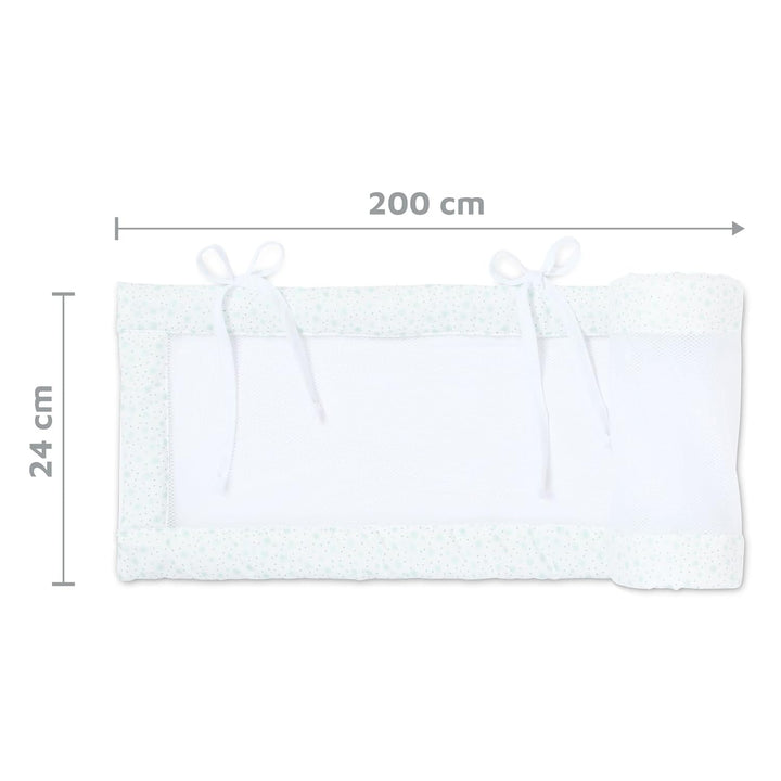 babybay Nestchen Mesh passend für Modell Boxspring XXL, weiss Glitzersterne mint