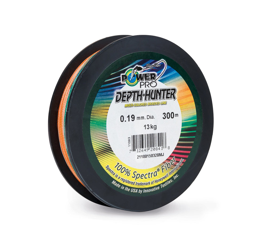Power Pro Depth-Hunter Multi Colour 300m - geflochtene Angelschnur mehrfärbig 0.320 mm, 0.320 mm