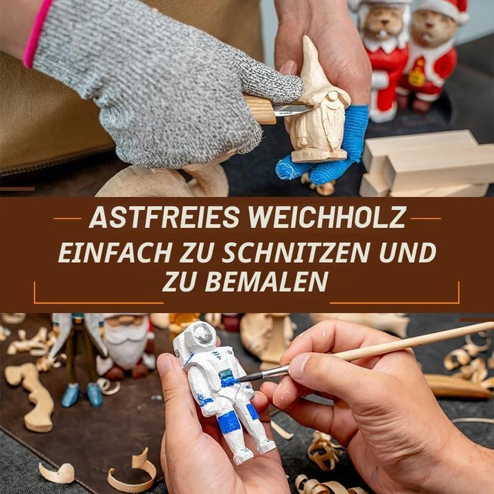 BeaverCraft BW12 Holzblöcke zum Schnitzen - Schnitzholz-Set aus Lindenholz – Linde Basswood zum Holz