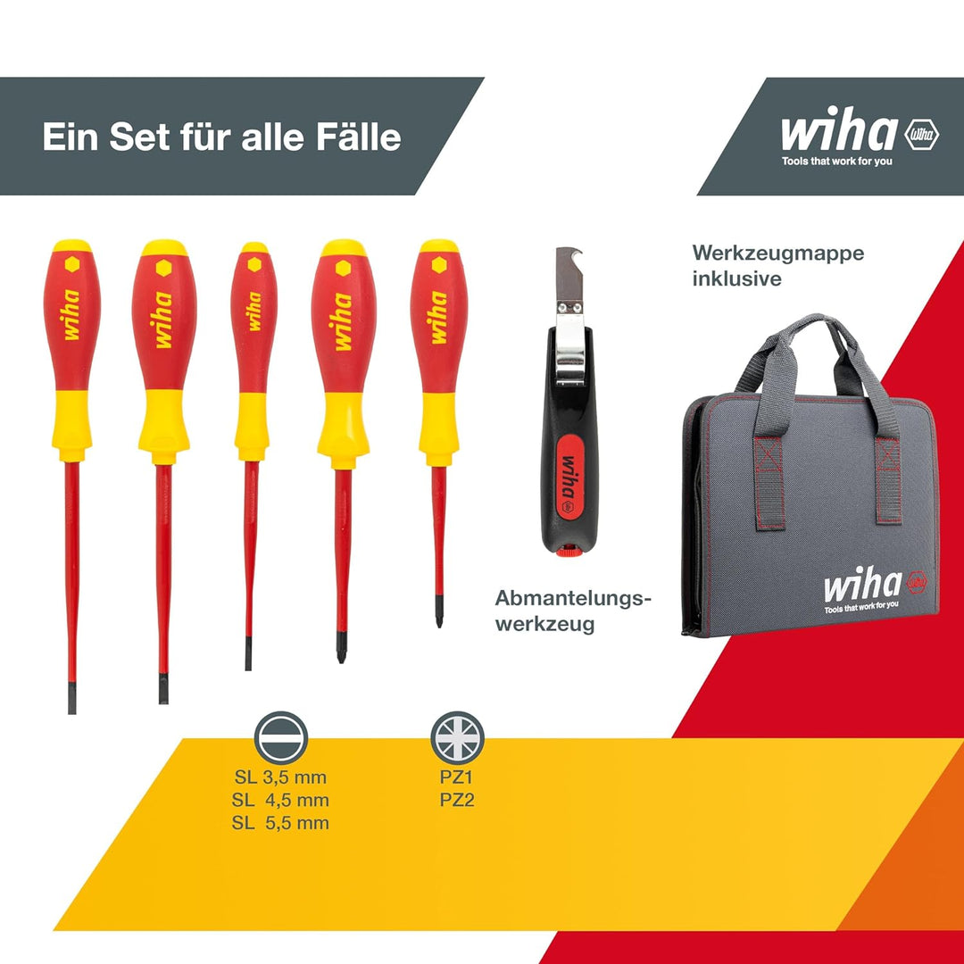 Wiha Werkzeug Set Elektriker gemischt 12-tlg. in Tasche (36389) Set Elektriker, 12-tlg.