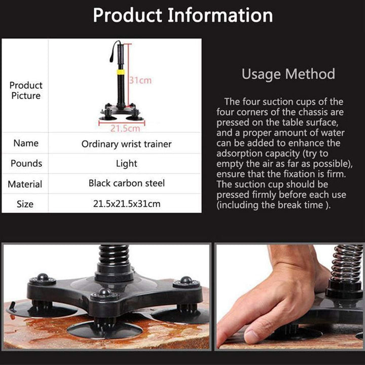 Handgelenk und Krafttrainer, Handgreifer Set mit Power Steel Arm, Federstruktur, Widerstand, Sportbe