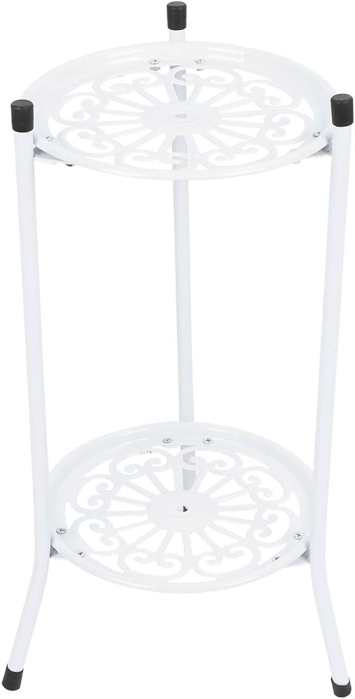 Blumenständer, 2-stufiger Metall-Pflanzenständer Blumentopf Holde, Stabiles Stativ-Stützgestell, für