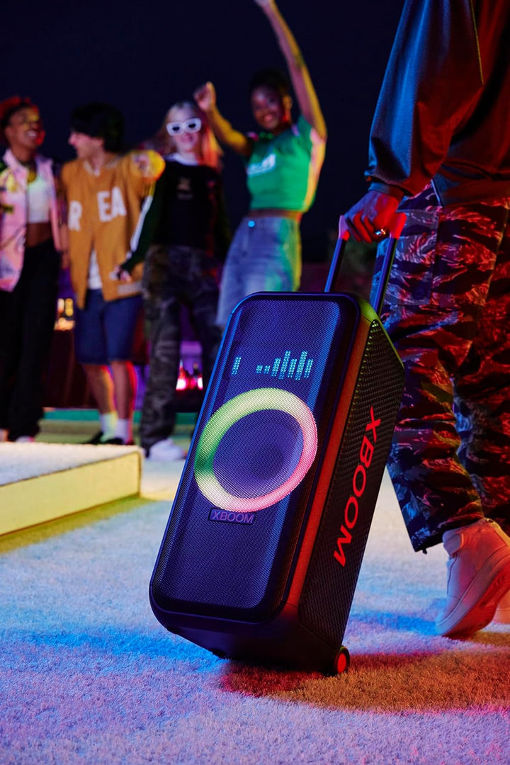 LG XBOOM XL7S, rollbares 2-Wege-Soundsystem (Karaoke- & DJ-Funktionen, Beleuchtung), Schwarz [Modell
