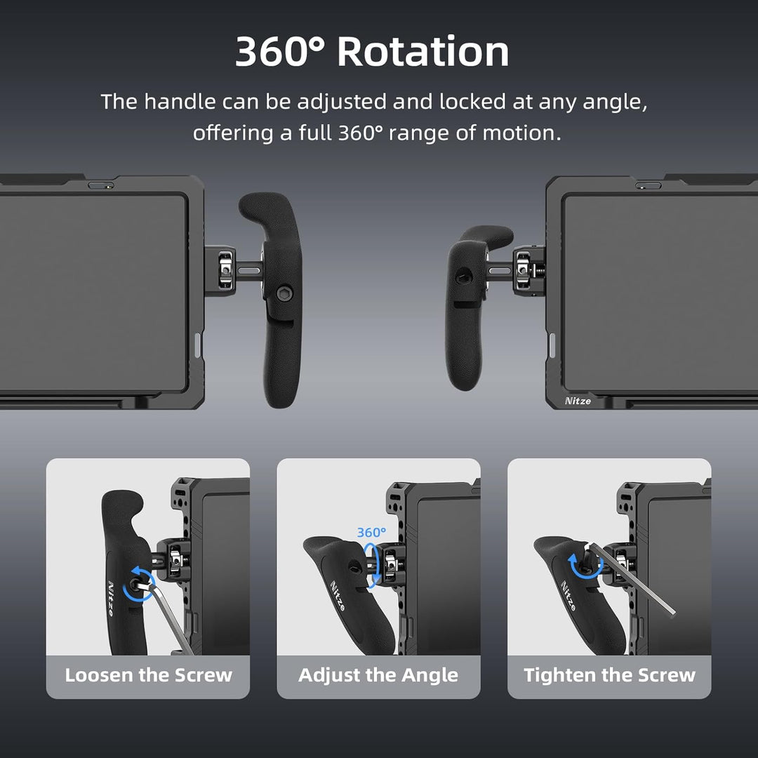 Nitze Side Handle, Seitengriff-Kit mit 1/4" Schraube und abnehmbaren Positionierstiften für Smartpho