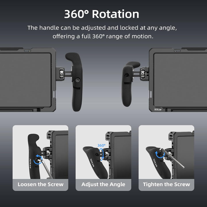 Nitze Side Handle, Seitengriff-Kit mit 1/4" Schraube und abnehmbaren Positionierstiften für Smartpho