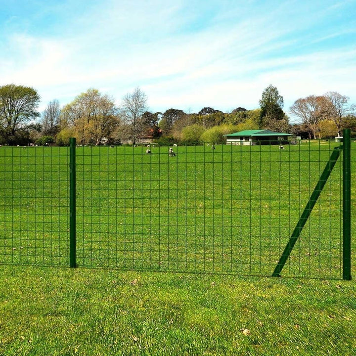 Tidyard Eurozaun-Set mit Erdn?geln, Gartenzaun Maschendraht, Stahl Grün, 25 Meter L?nge, H?he w?hlba