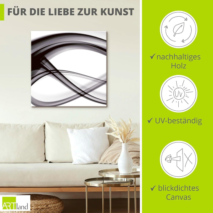 ARTland Leinwandbilder Wandbild Bild auf Leinwand 60x30 cm Abstrakte Bilder Gegenstandslos S7KQ Schw