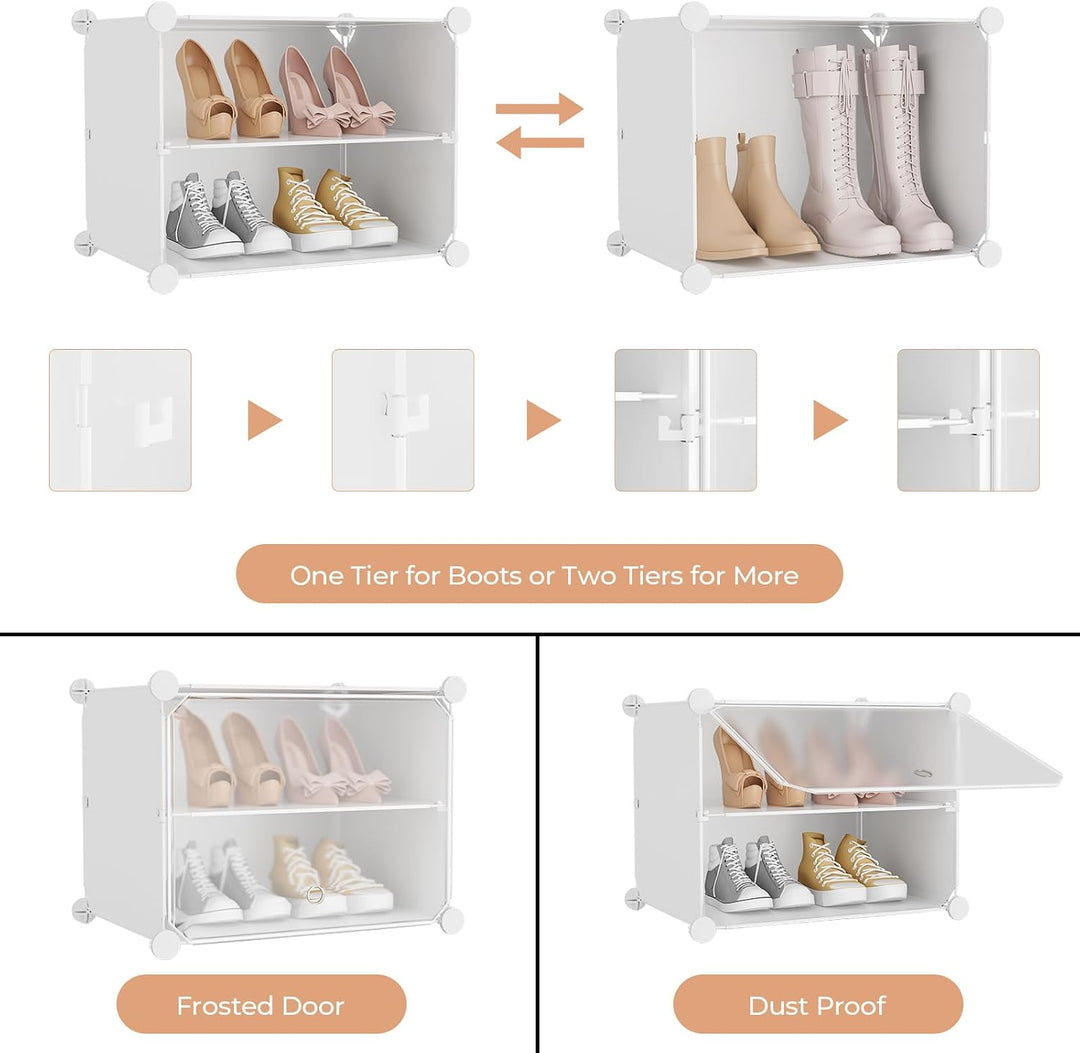 Schuhregal, Schuhschrank Organizer 10 Ebenen, Schuhschrank Schmal Schuhaufbewahrung für 20-22 Paar,